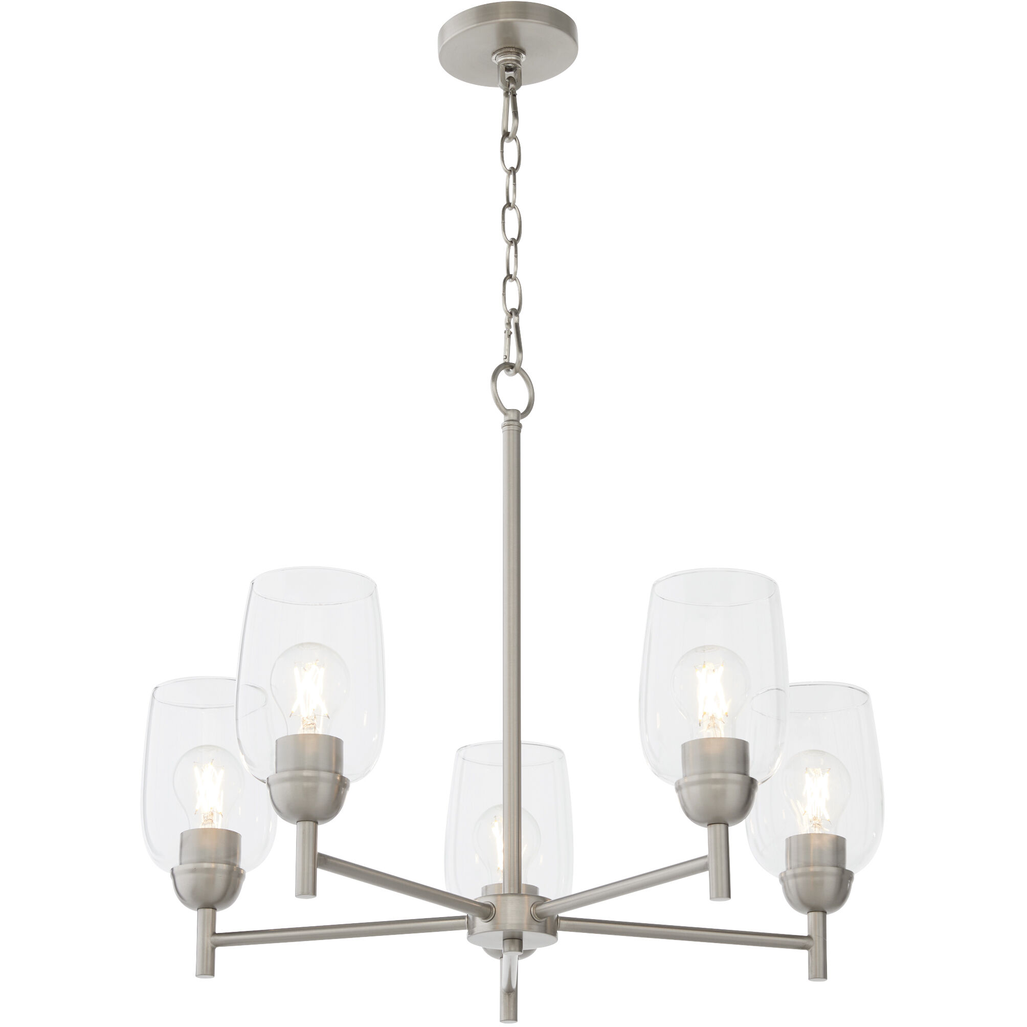 Wallinger 5 Light 24.5 inch Satin Nickel Chandelier Ceiling Light