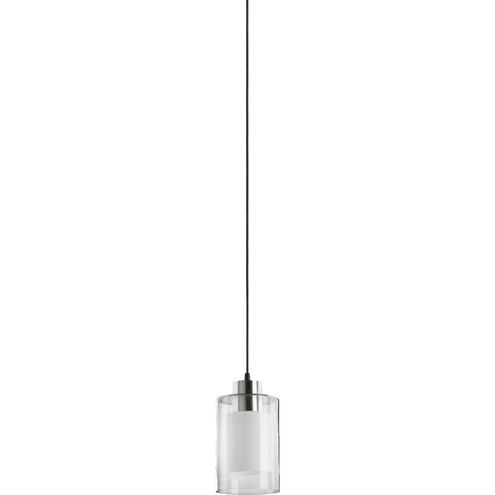 Fort Worth 1 Light 5 inch Satin Nickel Clear and White Mini Pendant Ceiling Light