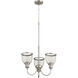 Omni 3 Light 19 inch Satin Nickel Mini Chandelier Ceiling Light, Convertible