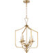 Maryse 4 Light 18 inch Aged Brass Entry Ceiling Light
