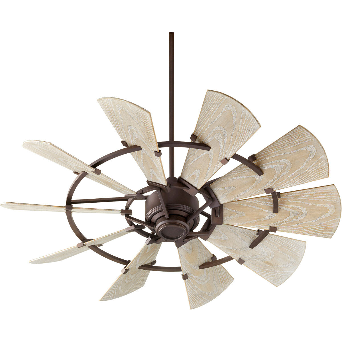 Windmill 52 inch Oiled Bronze with Weathered Oak Blades Patio Fan