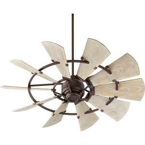 Windmill 52 inch Oiled Bronze with Weathered Oak Blades Patio Fan 