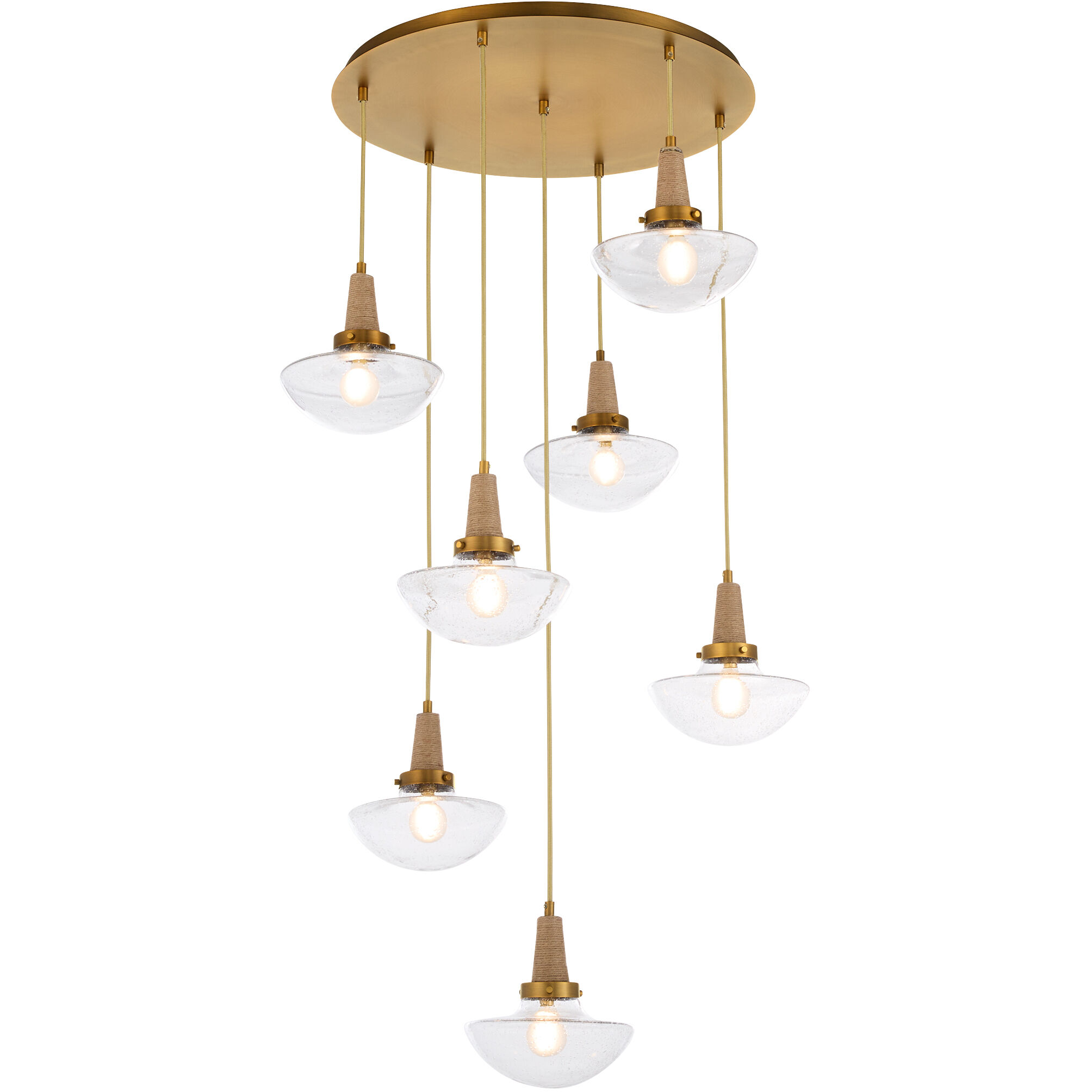 Stockport 7 Light 26.25 inch Brushed Brass Pendant Ceiling Light