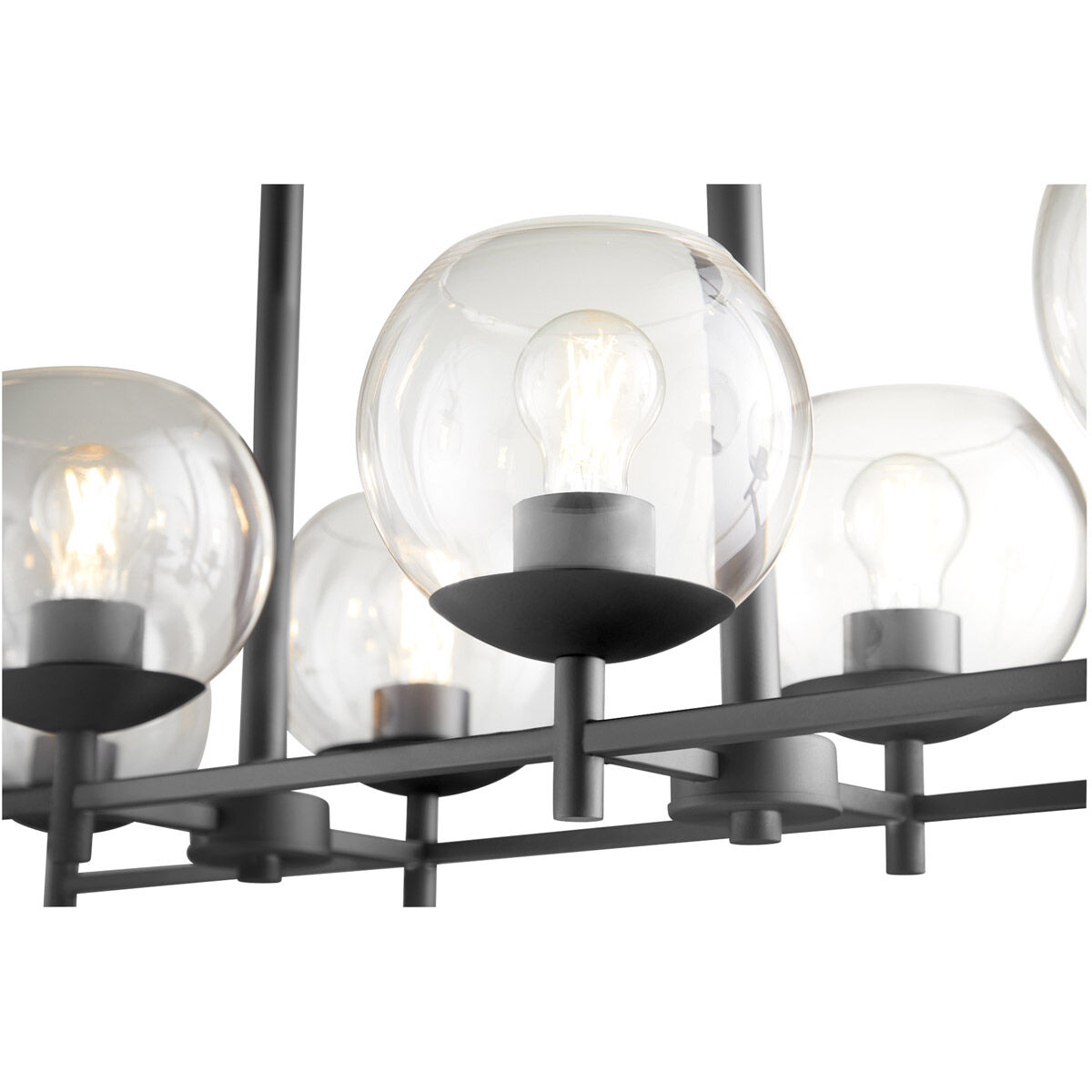 Lyon 8 Light 42 inch Matte Black Linear Chandelier Ceiling Light