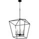 Gabriel 8 Light 22 inch Noir Foyer Pendant Ceiling Light, Quorum Home