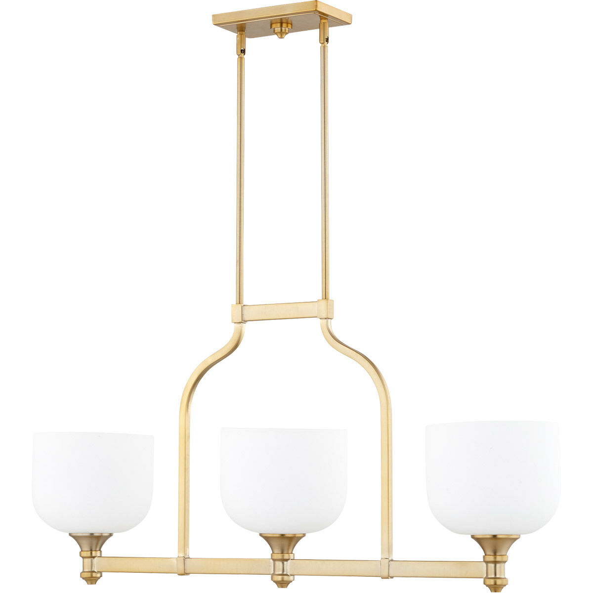 Richmond 3 Light 38 inch Aged Brass Island Light Ceiling Light