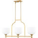 Richmond 3 Light 38 inch Aged Brass Island Light Ceiling Light