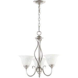 Spencer 3 Light 20 inch Classic Nickel Mini Chandelier Ceiling Light in Faux Alabaster