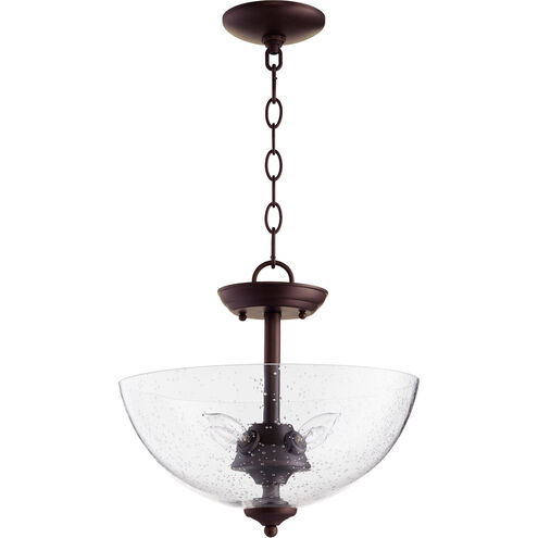 Fort Worth 4 Light 14 inch Oiled Bronze Dual Mount Ceiling Light