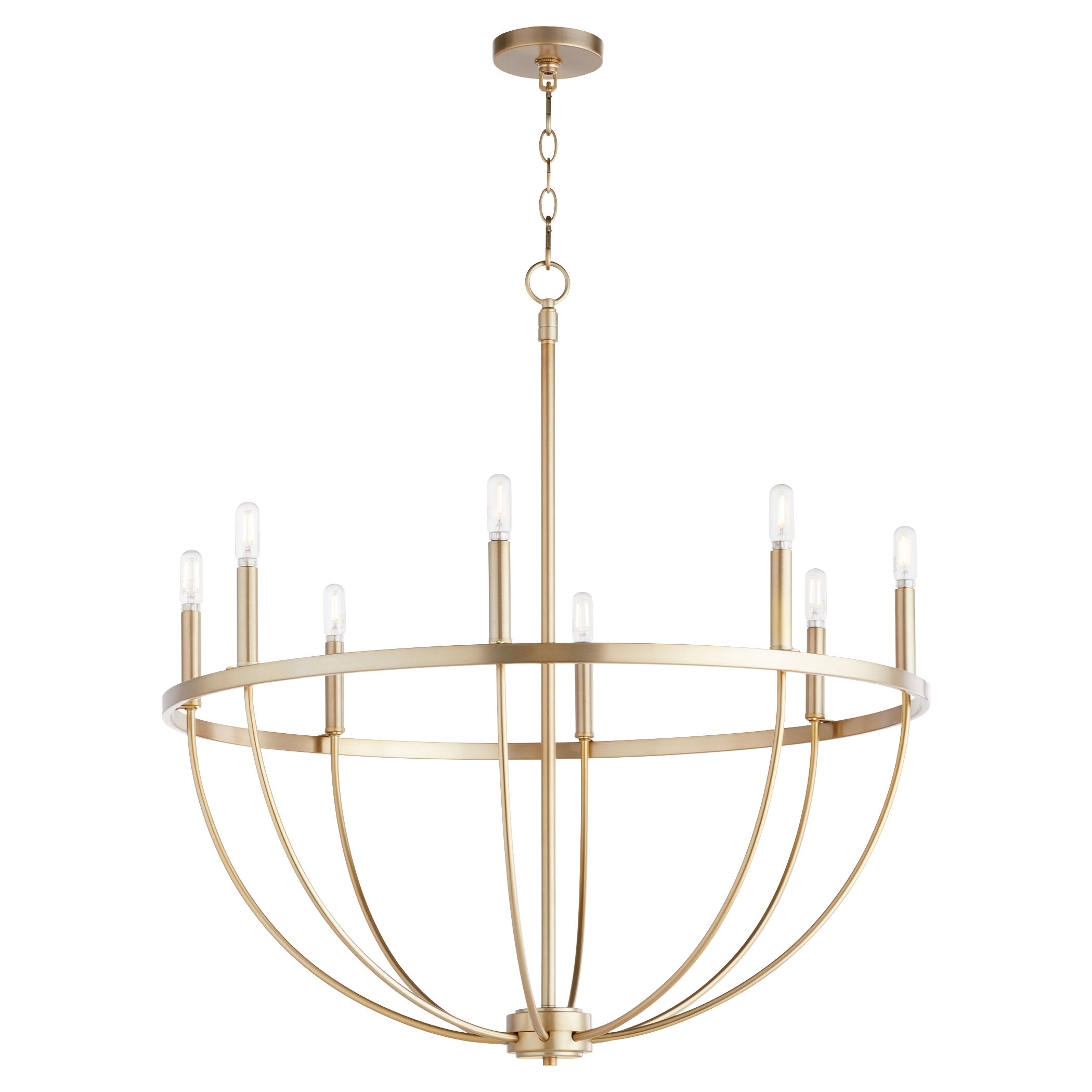 Tribute 8 Light 32 inch Aged Brass Chandelier Ceiling Light