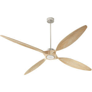 Papillon 80 inch Satin Nickel with Weathered Gray Blades Ceiling Fan