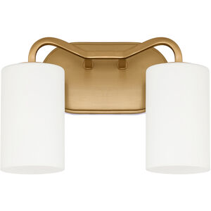 Rutherford 2 Light 13.25 inch Brushed Brass Vanity Light Wall Light