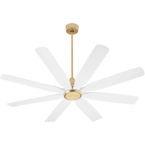 Rosales 60 inch Aged Brass with Studio White Blades Patio Fan