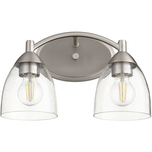 Barkley 2 Light 14 inch Satin Nickel Vanity Light Wall Light in Clear Seeded