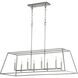 Gabriel 8 Light 45 inch Classic Nickel Linear Pendant Ceiling Light, Quorum Home