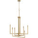 Bolero 6 Light 37 inch Aged Brass Chandelier Ceiling Light