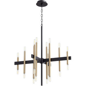 Luxe 20 Light 21 inch Noir with Aged Brass Chandelier Ceiling Light