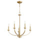 Reyes 5 Light 26 inch Aged Brass Chandelier Ceiling Light