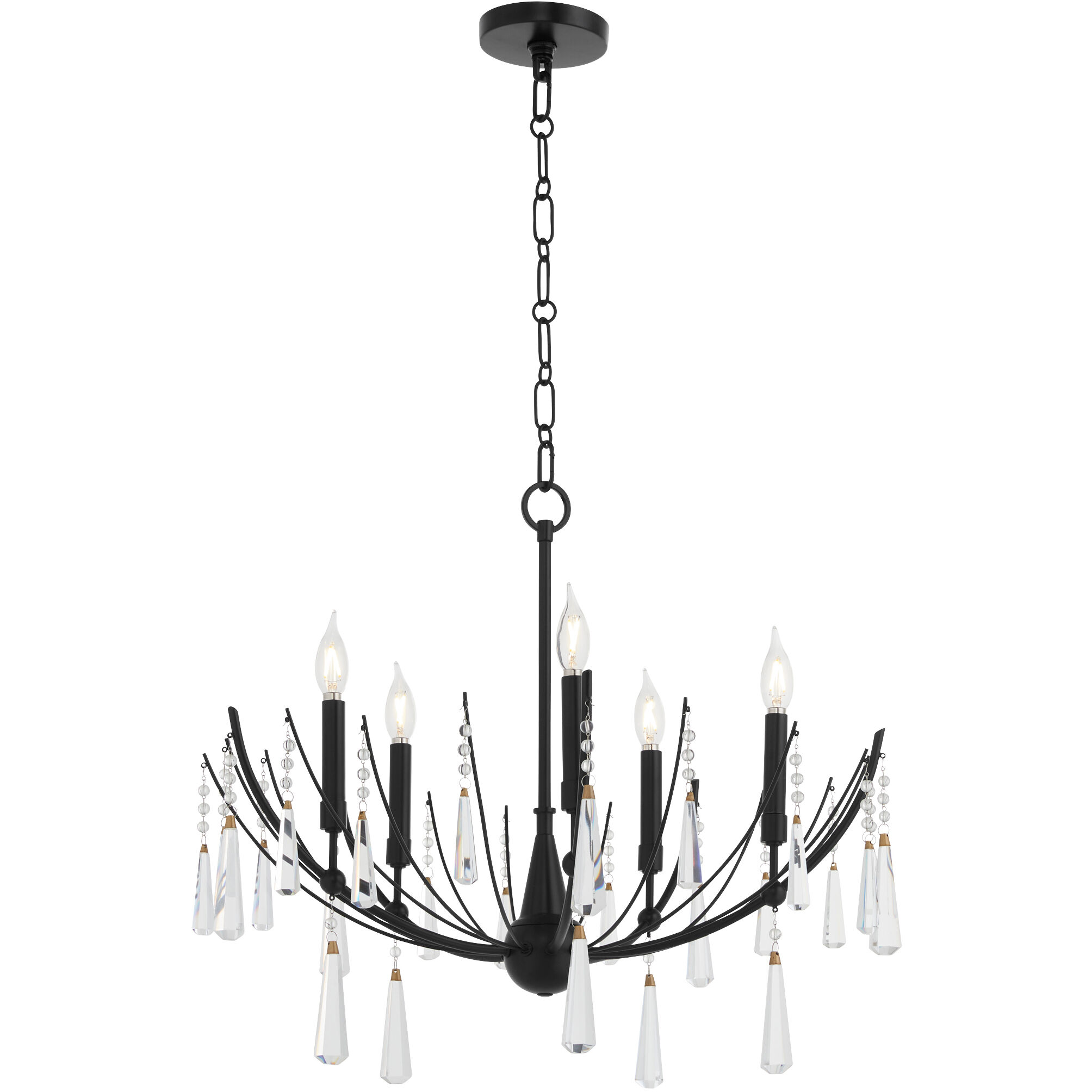Eloise 5 Light 26 inch Matte Black Chandelier Ceiling Light