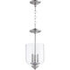 Richmond 3 Light 8 inch Satin Nickel Dual Mount Ceiling Light in Clear Seeded