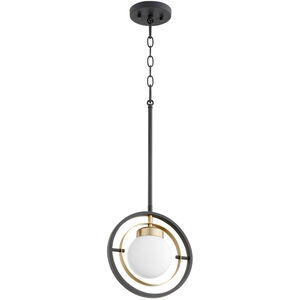 Nimbus 1 Light 10 inch Noir with Aged Brass Pendant Ceiling Light
