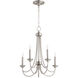 Brooks 5 Light 22 inch Satin Nickel Chandelier Ceiling Light