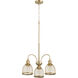 Omni 3 Light 19 inch Aged Brass Mini Chandelier Ceiling Light, Convertible