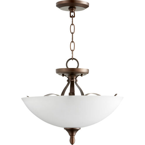 Jardin 3 Light 15 inch Oiled Bronze Dual Mount Pendant Ceiling Light