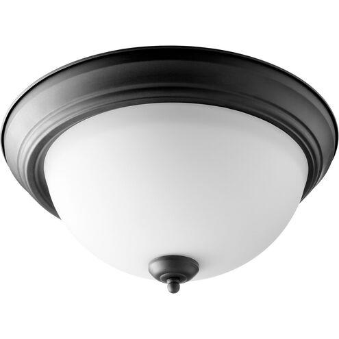 Fort Worth 3 Light 16 inch Noir Flush Mount Ceiling Light, Quorum Home