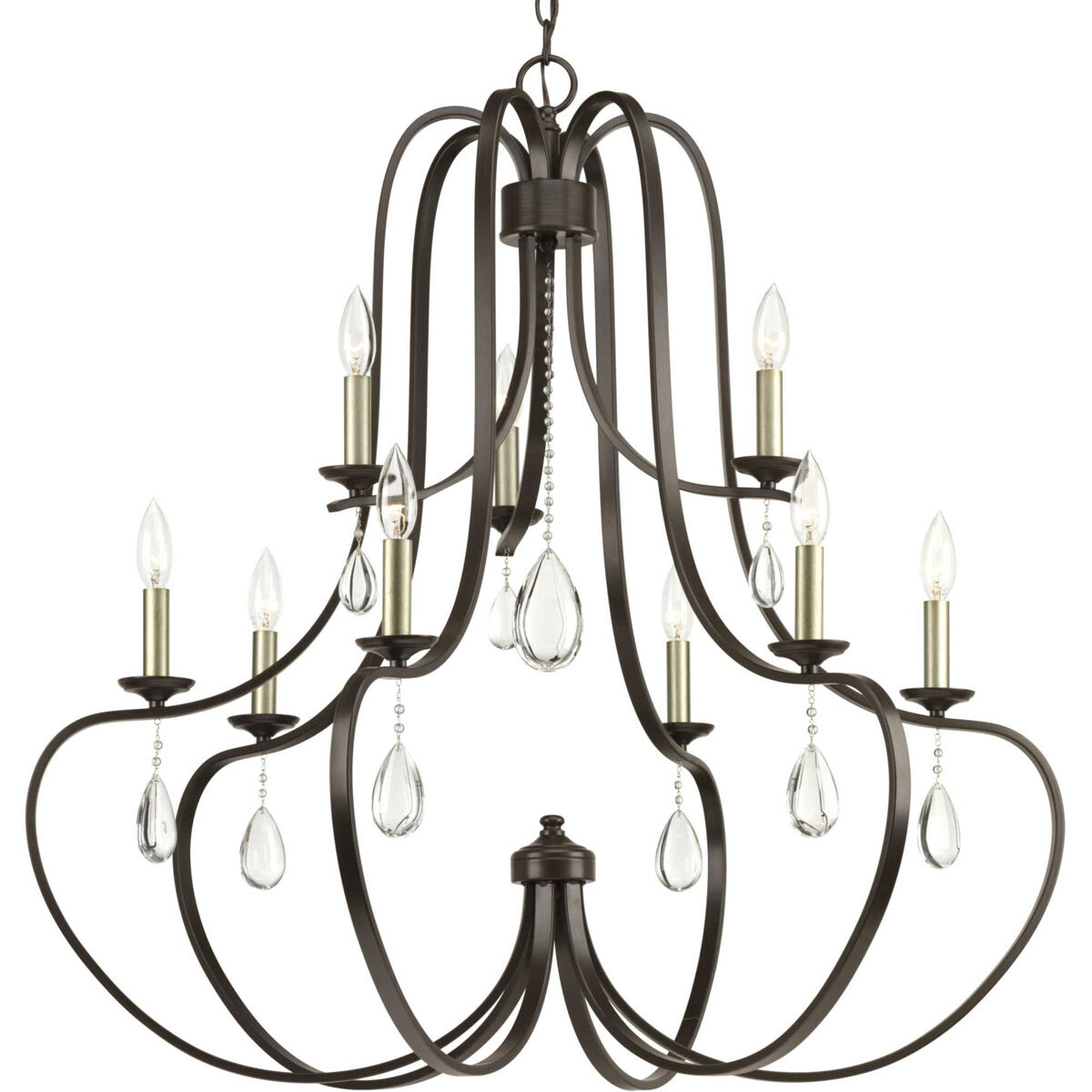 Anjoux 9 Light 34 inch Antique Bronze Chandelier Ceiling Light