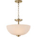 Adams 3 Light 15 inch Aged Brass Dual Mount Ceiling Light
