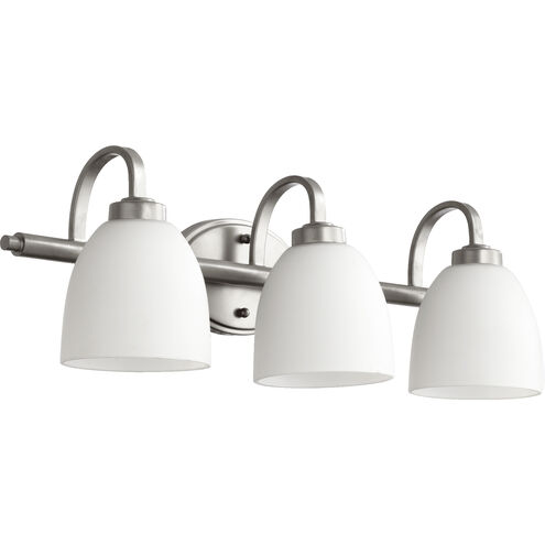 Reyes 3 Light 25 inch Classic Nickel Vanity Light Wall Light in Satin Opal
