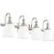 Richmond 4 Light 28 inch Satin Nickel Vanity Light Wall Light in Satin Opal