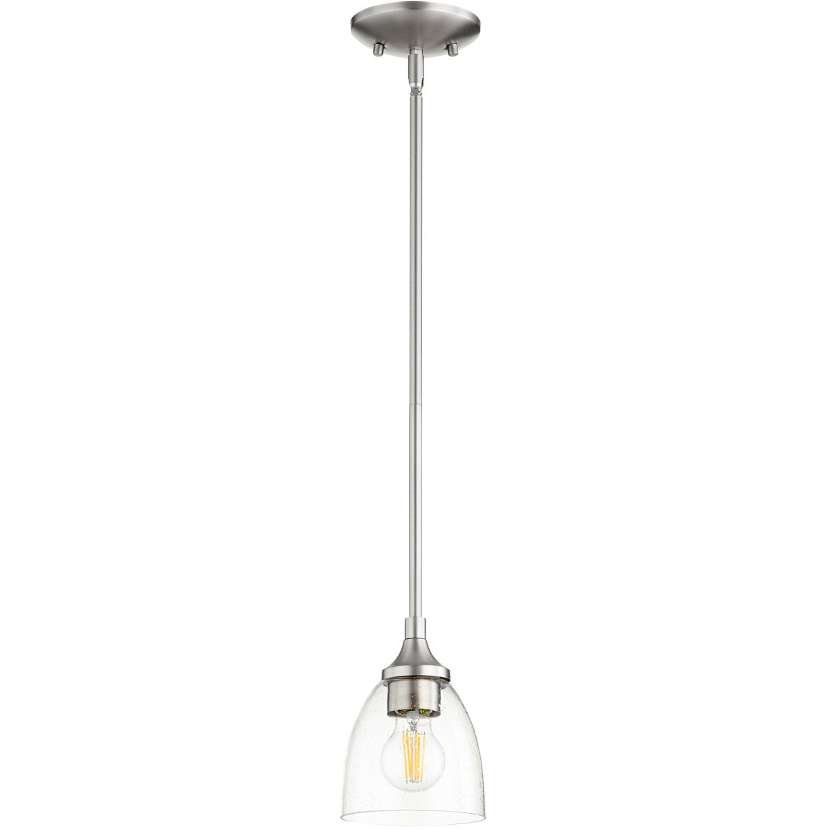Enclave 1 Light 5.5 inch Satin Nickel Pendant Ceiling Light in Clear Seeded