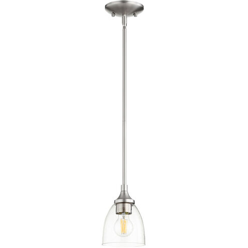 Enclave 1 Light 6 inch Satin Nickel Pendant Ceiling Light in Clear Seeded