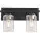 Carter 2 Light 14 inch Matte Black Vanity Light Wall Light