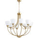 Enclave 8 Light 30 inch Aged Brass Chandelier Ceiling Light in Satin Opal
