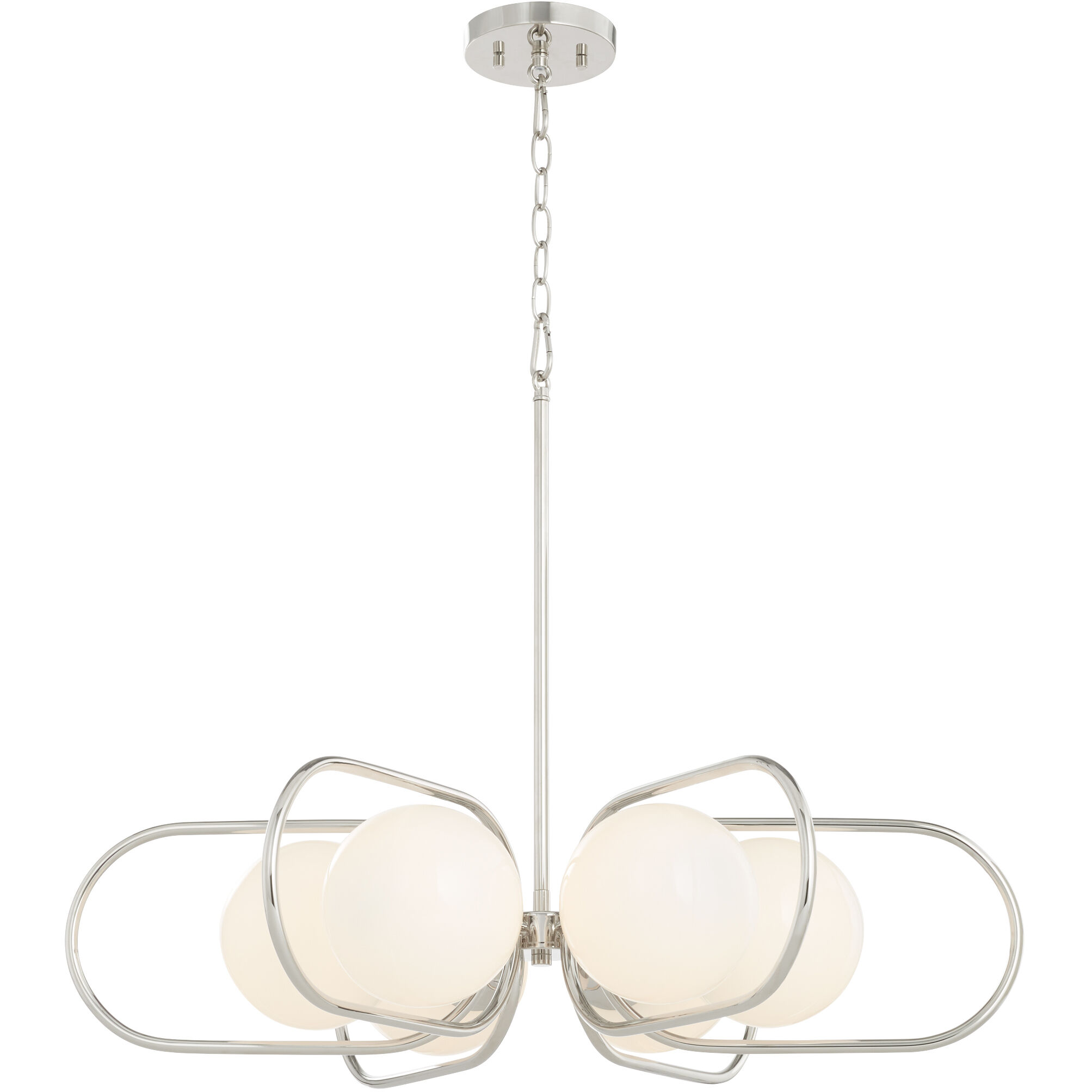 Belmont 6 Light 30 inch Polished Nickel Chandelier Ceiling Light