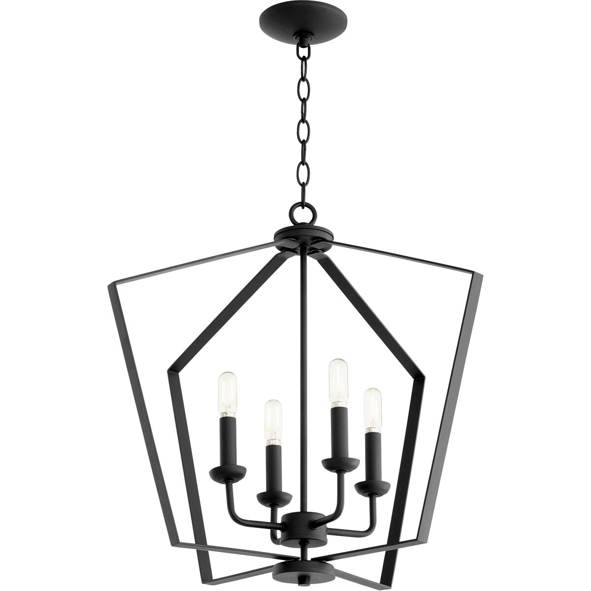 Fort Worth 4 Light 23 inch Noir Mini Chandelier Ceiling Light, Quorum Home