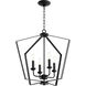 Fort Worth 4 Light 23 inch Noir Mini Chandelier Ceiling Light, Quorum Home