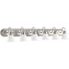 Fort Worth 6 Light 48 inch Satin Nickel Vanity Light Wall Light