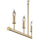 Harmony 5 Light 39 inch Aged Brass Linear Chandelier Ceiling Light