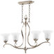 Flora 4 Light 37.5 inch Aged Silver Leaf Island Light Ceiling Light