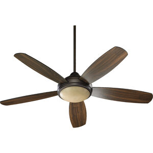 Colton 52 inch Oiled Bronze with Teak Blades Ceiling Fan in Teak and Walnut