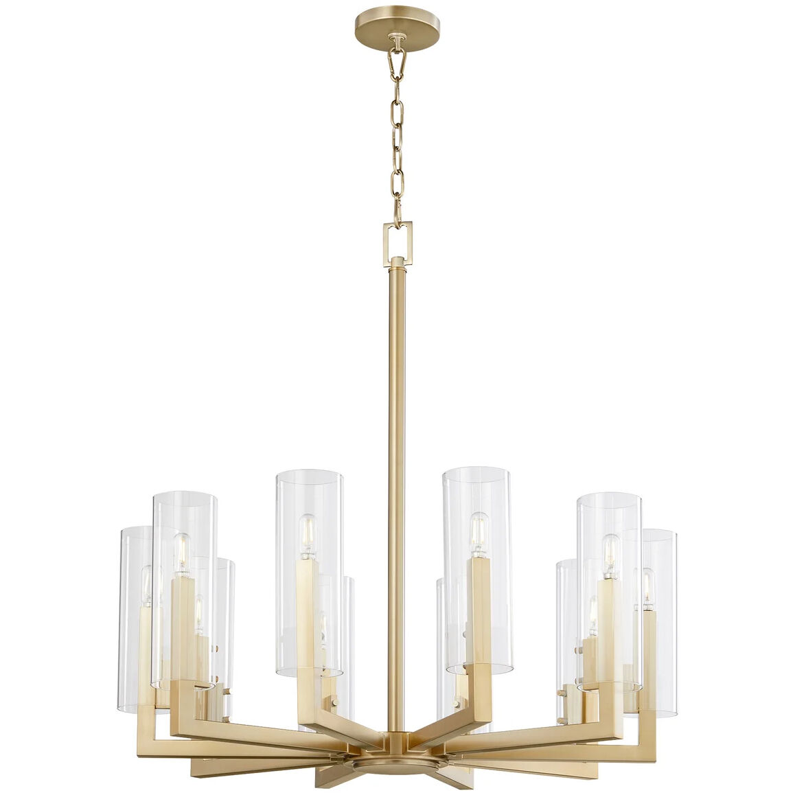 Harbin 10 Light 32 inch Aged Brass Chandelier Ceiling Light