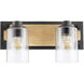 Fort Worth 2 Light 15 inch Noir and Driftwood Vanity Light Wall Light