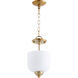 Richmond 3 Light 8 inch Aged Brass Dual Mount Ceiling Light in Satin Opal