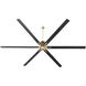 Zeus 120 inch Aged Brass with Matte Black Blades Patio Fan