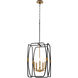 Bishop 5 Light 14.5 inch Matte Black and Brushed Brass Pendant Ceiling Light