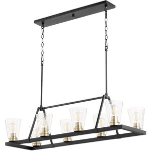 Paxton 8 Light 16 inch Noir and Aged Brass Chandelier Ceiling Light